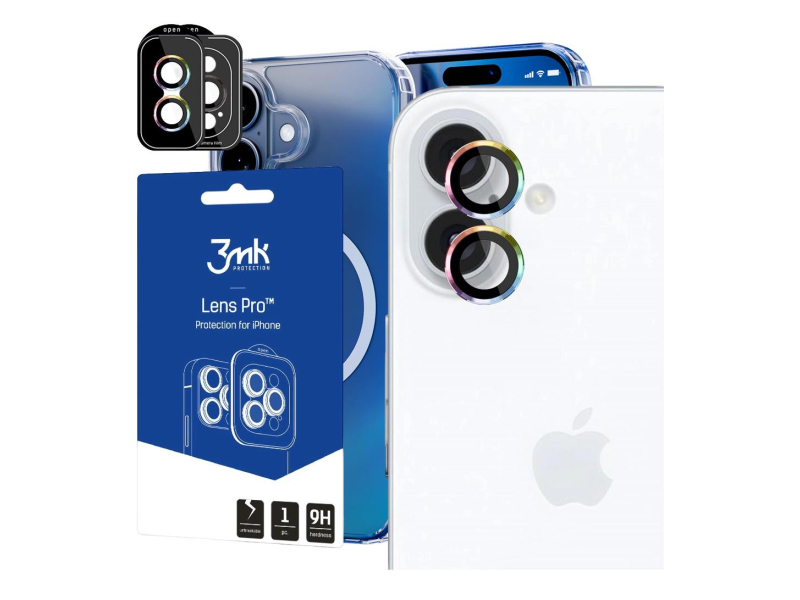 3mk Lens Protection Pro do iPhone 16 /16 Plus Rainbow